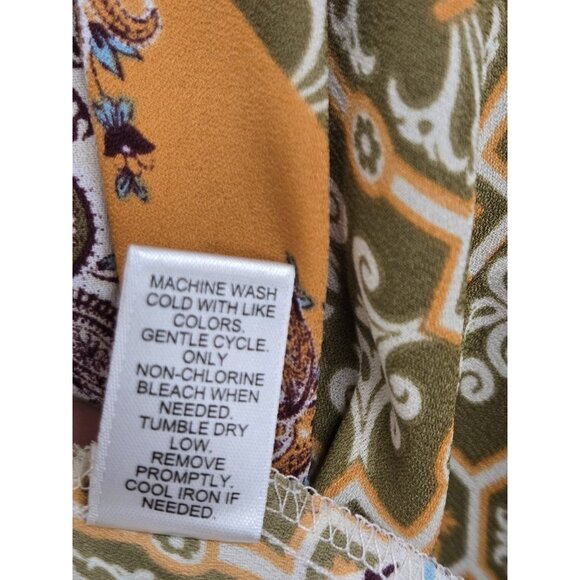 Cato  Womens 18/20W Paisley Popover Tunic Top V Neck Roll Tab Sleeve Boho - Picture 8 of 8